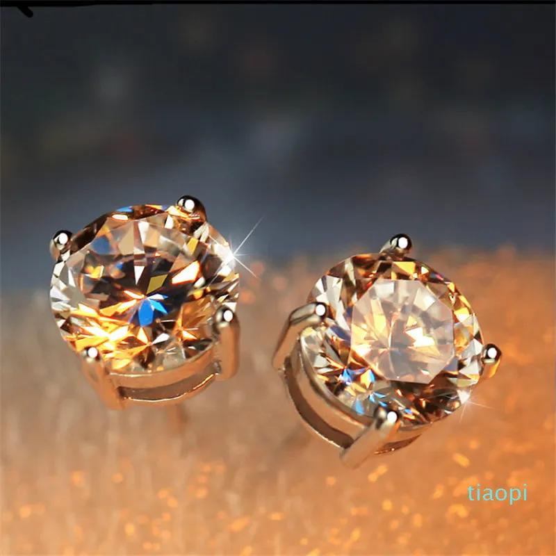 Boucles D'Oreilles Clou - Nœud Papillon Argenté Avec Cristaux - Ancien Stock De Bijouterie, Occasion