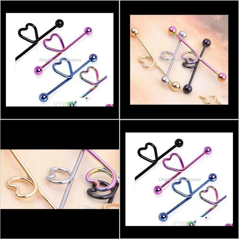 wholesale crazy fashion punk jewelry muti-color individuality ear industrial piercing