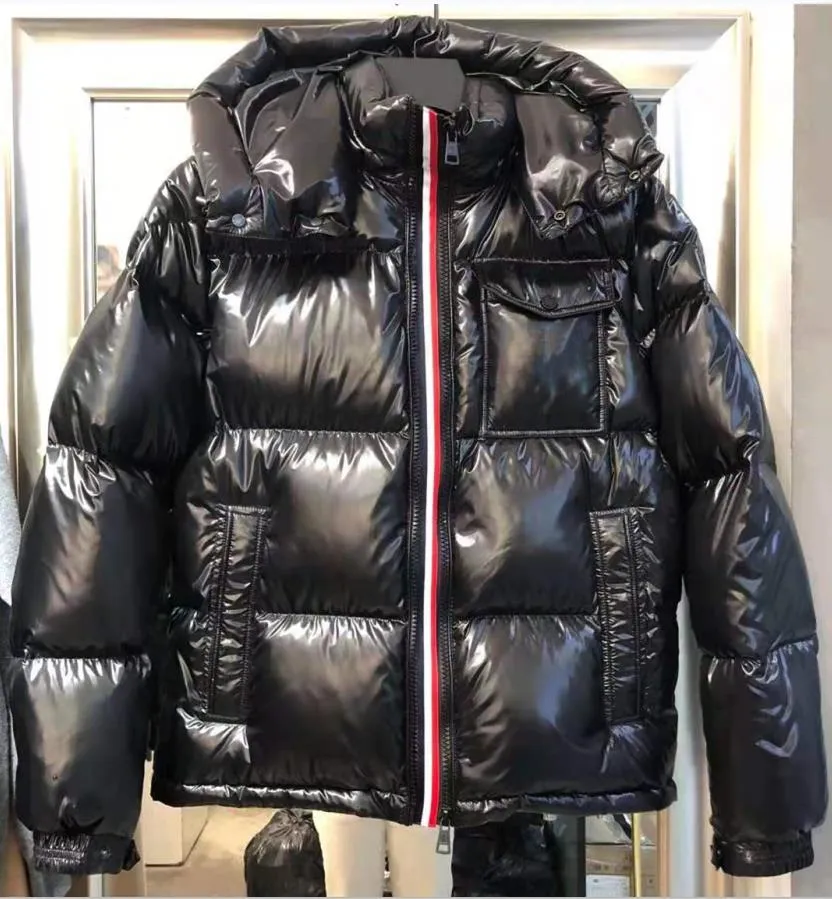 Men Down Jacket Montbeliar Designer Short Hood Coat Appliques Zipper Pocket Zipper Snap warm