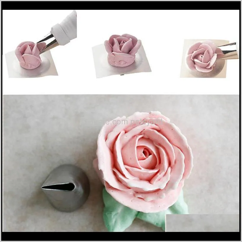 piece stainless steel rose pipe tips set petal cake cream tip nozzle decorating supplies kit gadgets baking & pastry tools
