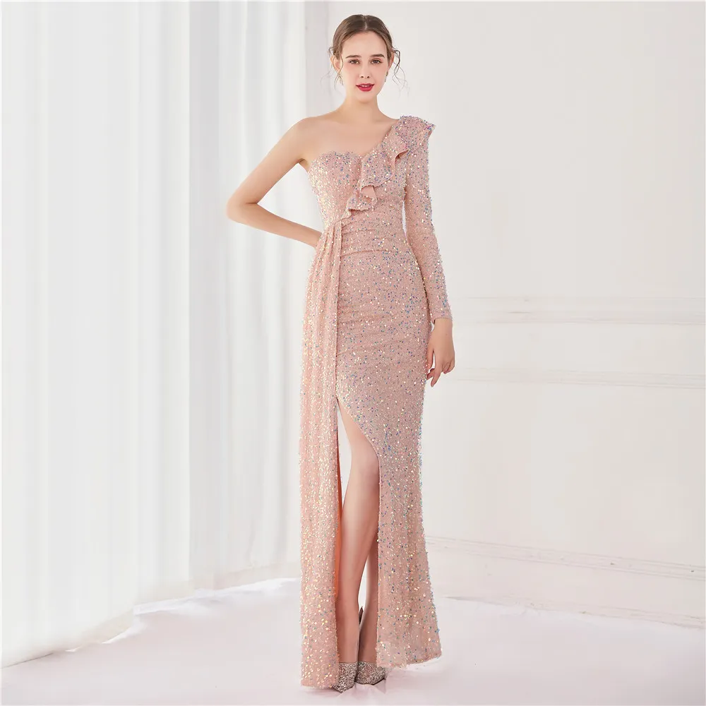 cross strap ruffle floor length dress Petite Gigi Techno Scuba Cross Neck Ruffle Floor Length Dress