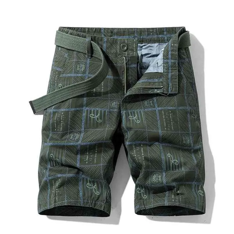 Мужские шорты плед пляж летом мужская повседневная камуфляж камуфляж военные короткие штаны мужские бермуды грузовые комбинезоны 210806