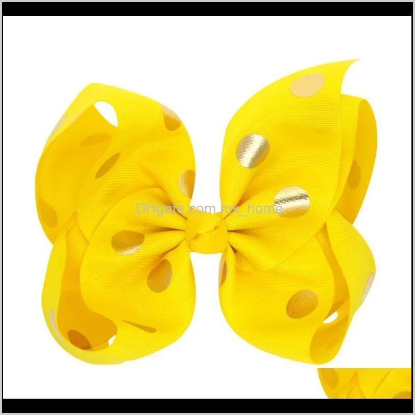 18cm baby girls big bow hair clips dot bows kids dot grosgrain bowknot hairbands children accessories shipping