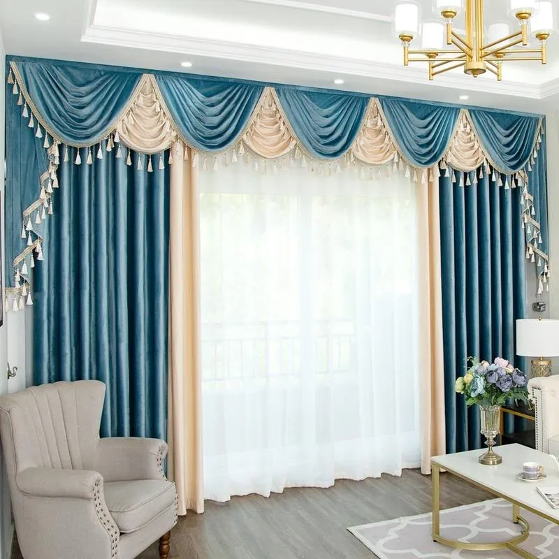 Curtain & Drapes Dutch Velvet Nordic For Bedroom Living Room Mediterranean Light Luxury Villa Window Curtains Finished Home Custom