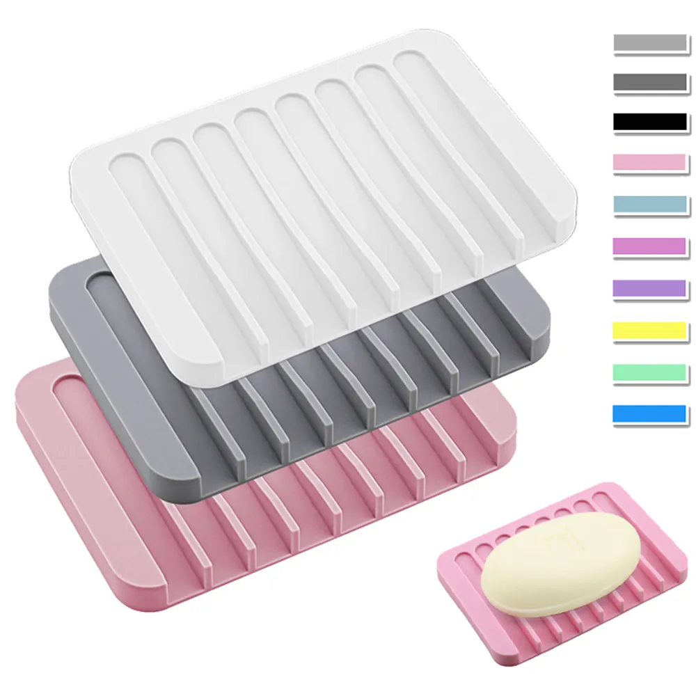 Fashion Silicone Soaps Plats Poste Platepolder Tray Denter Soaps Socy Storage Rack Rack Waterfal pour le comptoir de cuisine de salle de bain