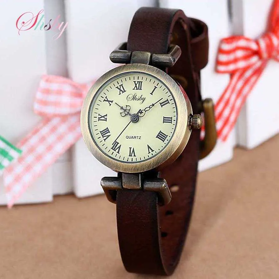 Мужские часы Shsby Fashion -selling кожаные женские часы рома винтажные часы женщины платье