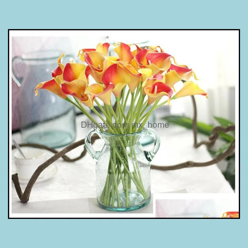 13 Colors Vintage Artificial Flowers Calla Lily Bouquets 34.5 CM/13.6 inch for Wedding Bouquet Decoration