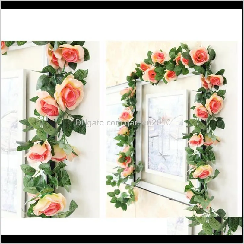 lifelike elegant party wedding decoration hotel accessories garden simulation artificial flower vine 16 rose home leaf ornaments