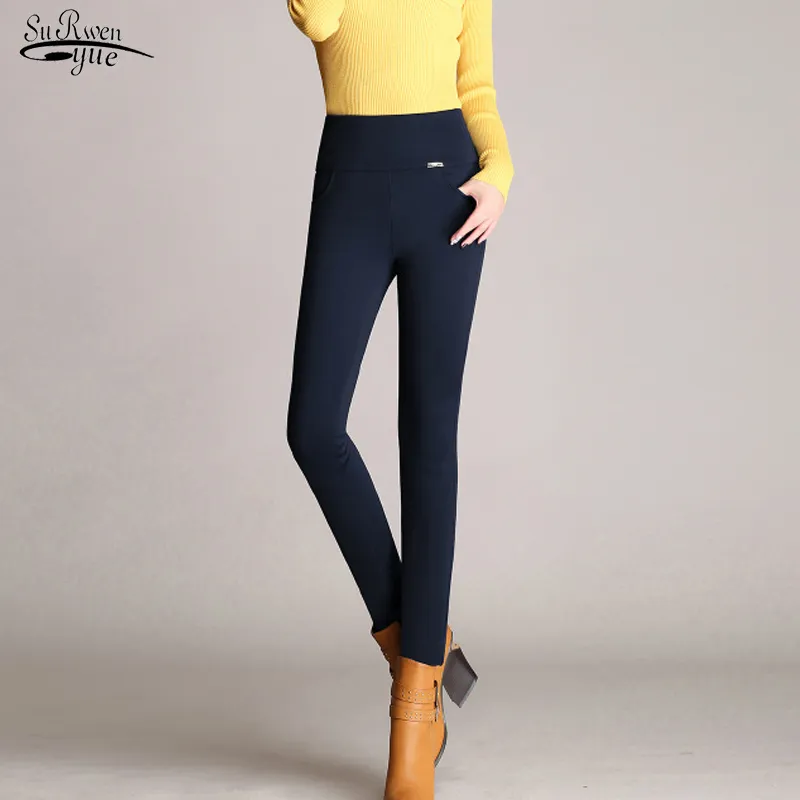 Pantalon Femme Plusサイズ鉛筆パンツ女性19スキニーハイウエスト女性ズボンストレッチレギンス7228 50 210508