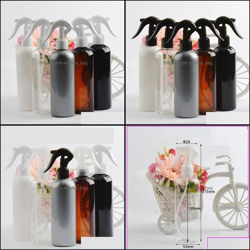 Packing Bottles 300ml Black Plastic Spray With Fine Mist Sprayer Shampoo Shower Gel Refillable Bottle