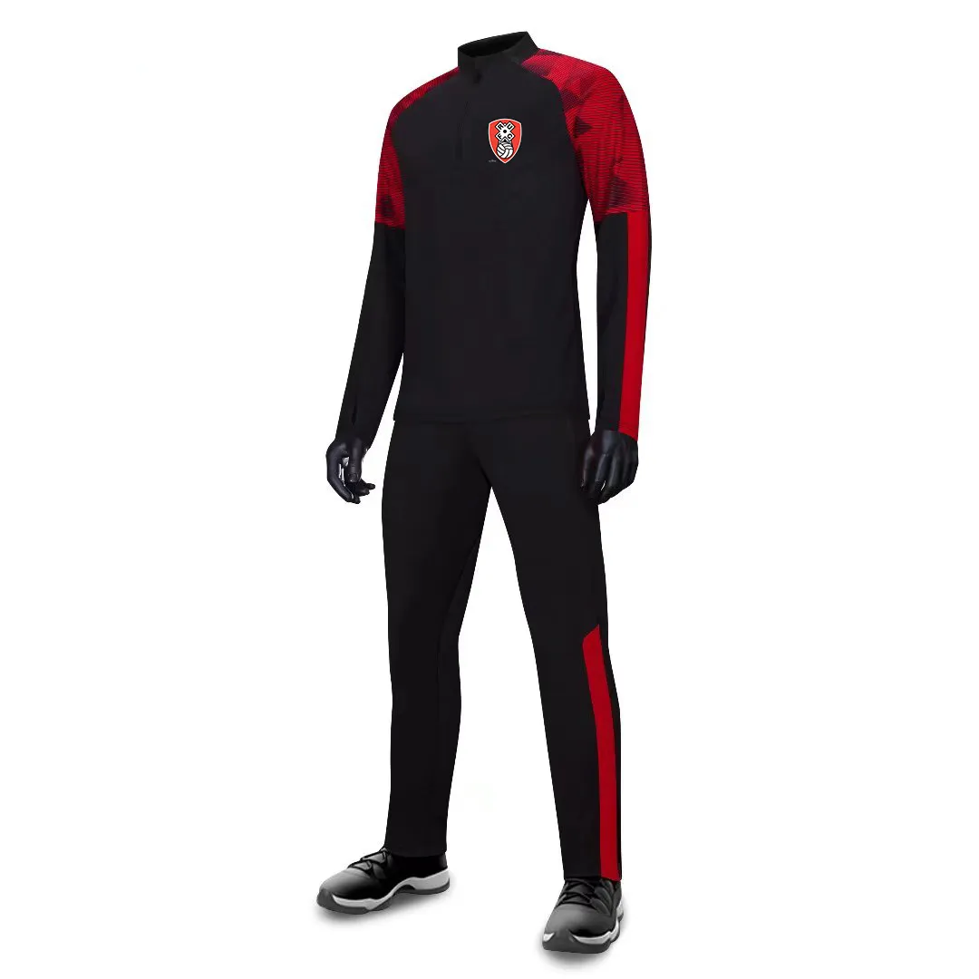 Rotherham United F.C Men Kids Outdoor leisure Tracksuit Sets Long Sleeve Winter sports Training Jacket Warm Sportswear