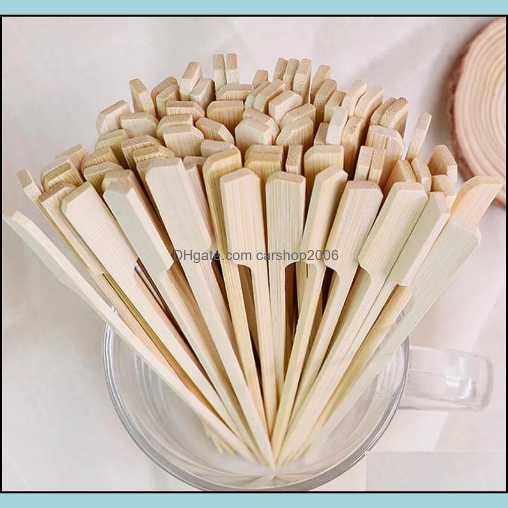 100pcs/pack santi Bamboo wood wooden Paddle Picks Skewers Toothpicks for Cocktail,Appetizers,Fruit,Sandwich,Barbeque Snacks