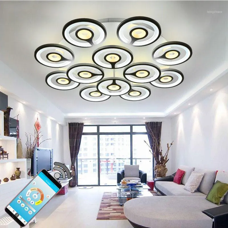 Kronleuchter Moderne LEDs Kronleuchter für Halle Wohnzimmer Schlafzimmer Design Runde Dekor Lügst Home White Big Light Fixture
