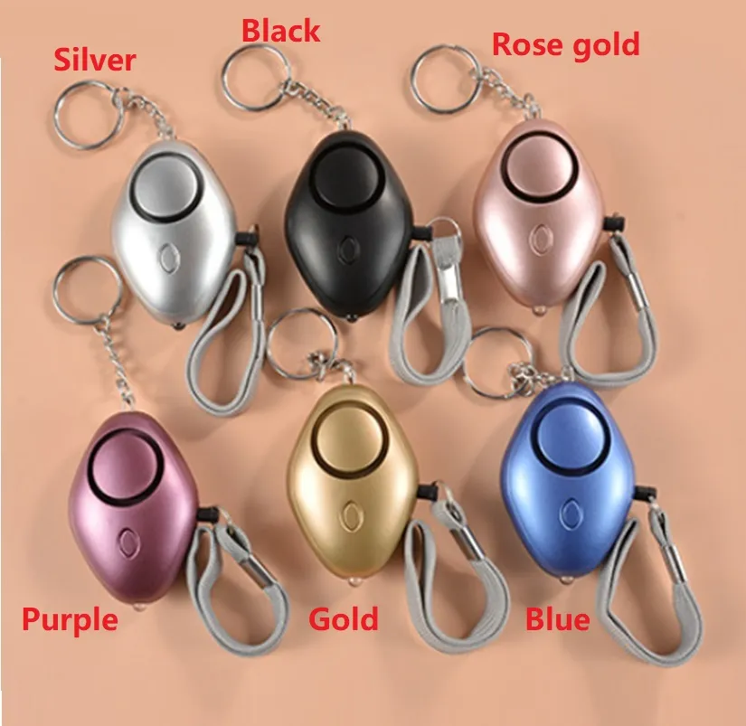 130db Self Defense Alarm systems Girl Women Security Protect Alert Personal Safety Scream Loud Keychain Alarms with led light wholesale