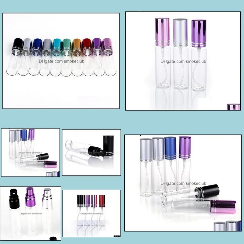 100pcs MINI 10ml metal Empty Glass Perfume Refillable Bottle Spray Perfumes Atomizers Bottles 10 colors Wholesale