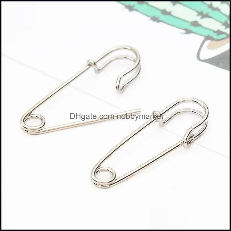 New creative Pin shape Stud Earrings Women Personalized simple brooch safety pin Earring For Female Fashion Jewelry in Bulk