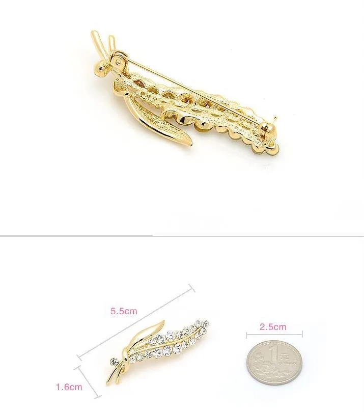 Pins, Jewelryfashion Women Brooch Pins Leaf Luxury Rhinestone Bouquet Brooches Creative Womens Clothing Aessories Drop Delivery 2021
