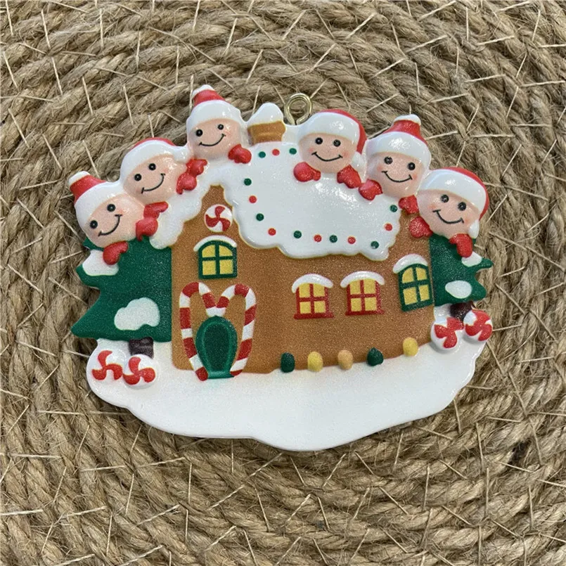 2021クリスマス飾りパーソナライズ装飾家族木の家の装飾品の縄跳びのお土産のパンデミックDIY樹脂の付属品