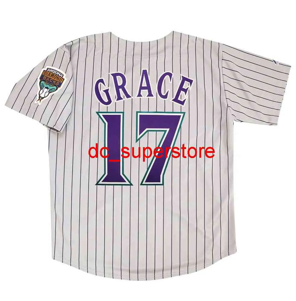Couture personnalisée Mark Grace Arizona gris route retour maillot hommes femmes jeunesse maillot de Baseball XS-6XL