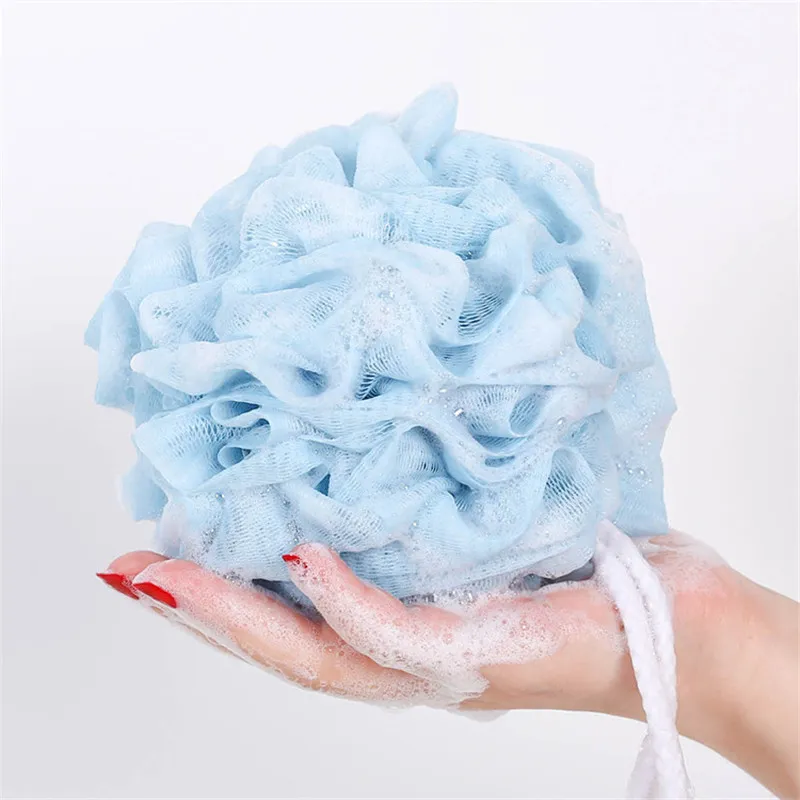 4 färger bad dusch svamp mesh puff loofahs boll