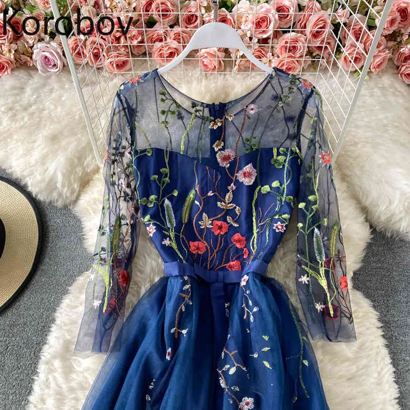 sachin and babi light blue dress 70s Embroidered Gauze Dress: Vintage Floral Linen Pastel Dress
