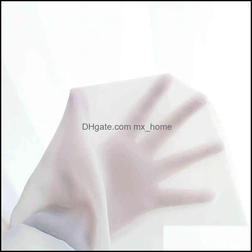 Curtain White Tule s For Living Room Decoration Modern Chiffon Solid Sheer Voile Kitchen J0727