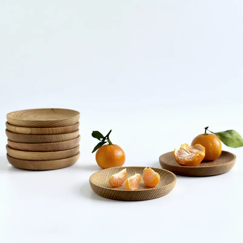 Placas de cena de forma redonda de madera Mini pastelería Platos ecológicos Fruitos de la cocina Decoración de la cocina Placa de vajilla BH5045 WLY