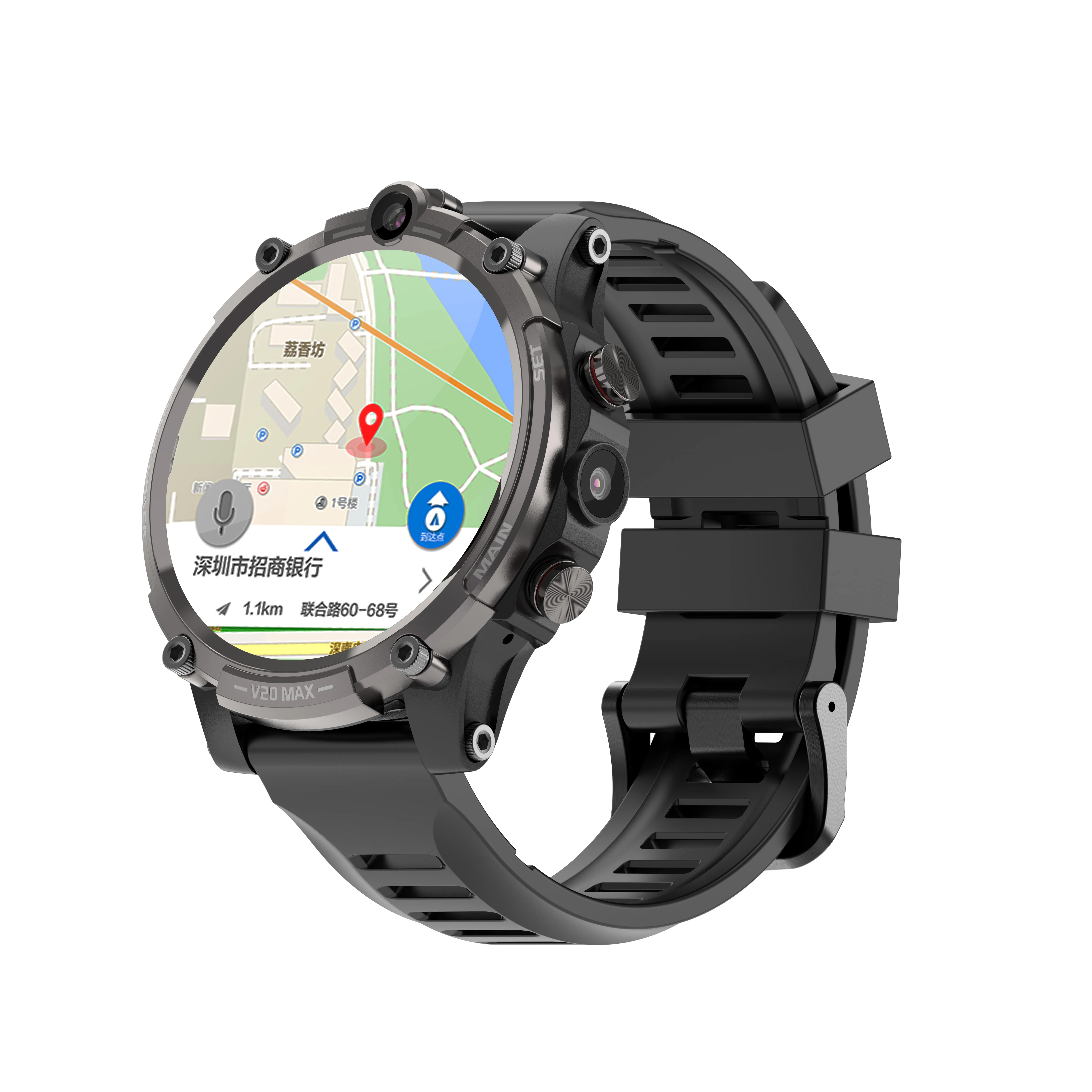 Tam Dokunmatik 4G LTE SIM Smartwatch: Android Telefon, IP68 Su geçirmez, kalp atış hızı/kan basıncı, GPS, WiFi, Kamera - Bizim için Sağlam Spor Akıllı Saati