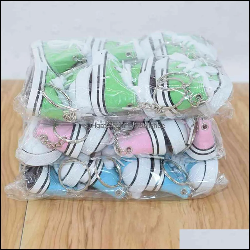 wholesale Mini Canvas Shoes Sneaker Tennis Keychain Creative Key Ring Chain Simulation Sport Funny Keyring Pendant Gift