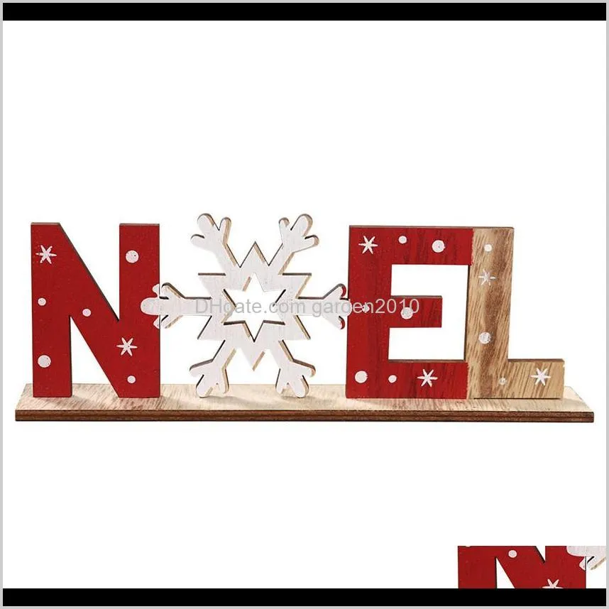 new christmas wooden letter decorations santa claus printed desktop ornaments plywood home decors ornaments a07