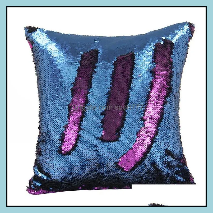 Gradient Pillow Case Sequin Cover Mermaid Cushion Cover Insert Magic 34 Styles Double Cushion Paillette Cover Sofa Wedding Bed Decor