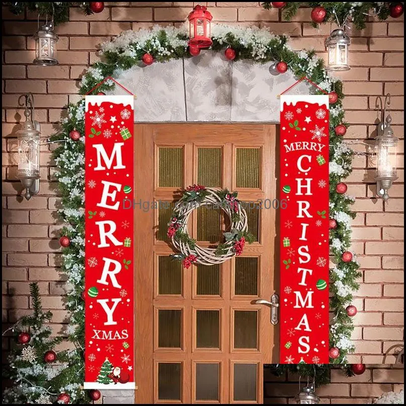 Christmas Couplet Flag Banner Wall Pendants Door Hanging Couplets Xmas Party Supplies Outdoor Garden Parties Decoration HWF9959