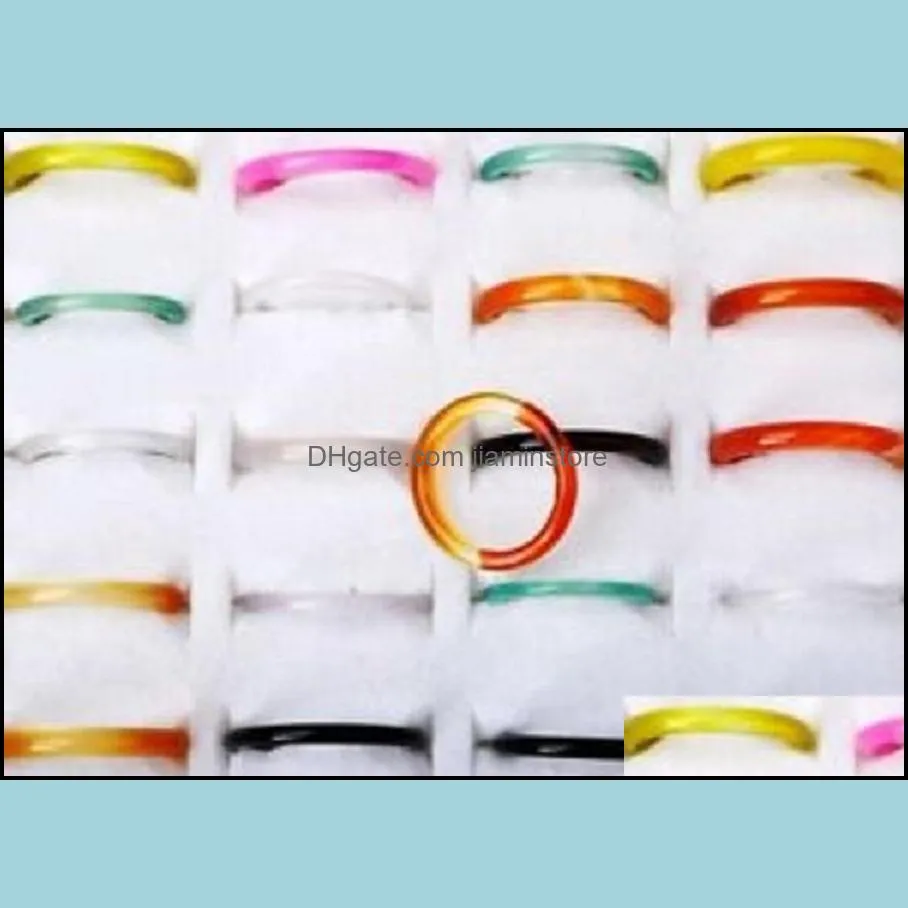 50/100pcs Wholesale Ring Jewelry Lots Natural Agate Gemstone Mix Colorful Rings