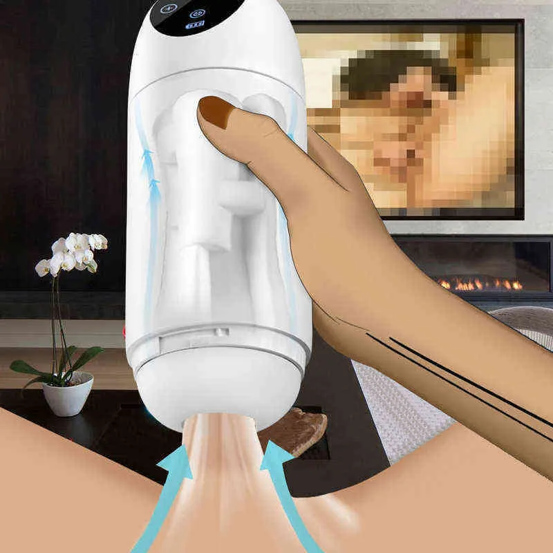 Nxy mannen masturbators slimme automatische zuigen mannelijke masturbator cup realistische vagina vibrator pussy pijpbeurt massager seksspeeltjes voor volwassen producten 1210