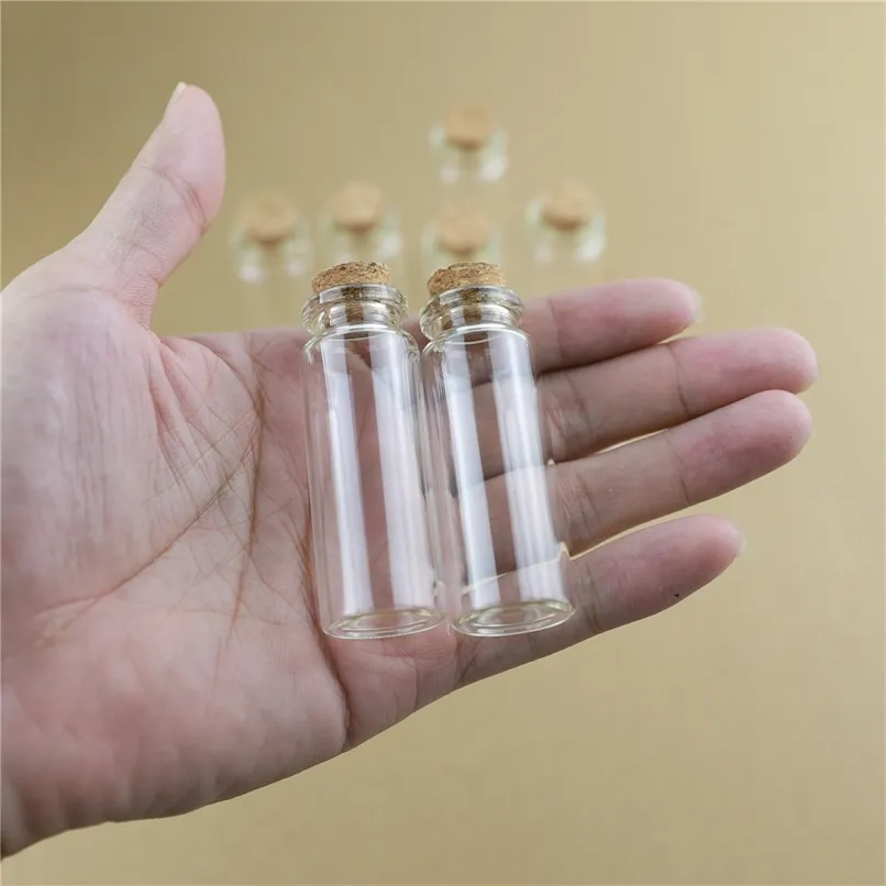 50PCS / Parti 22 * ​​60mm 12ml Storage Glasflaskor med Cork Stoppar Hantverk Småburkar Transparent Tom Glasburk Mini Bottle Gift 211101