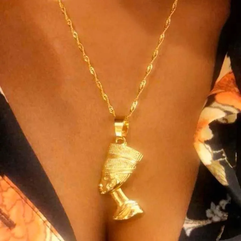 Collier pharaon égyptien chaîne Hip-Hop bijoux unisexe en acier inoxydable or pour femmes chaînes de cadeaux religieux chrétiens africains