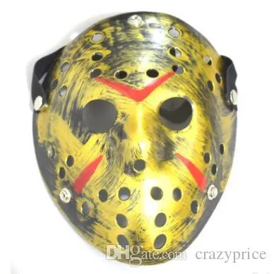 Retro Jason Mask Bronze Halloween Cosplay Costume Masquerade Masks Horror Funny Full Face Mask Hockey Party Easter Festival Supplie LXL236-A