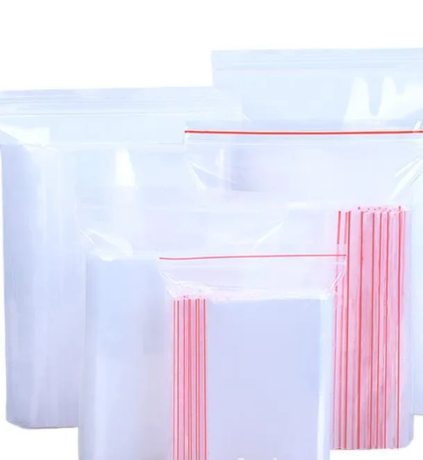 2021 Transparent Seal Bags Reusable Strong Zip Small Clear Resealable Plastic Bags Polythene Packaging for Food Storage,Jewellery and so on