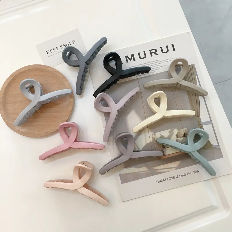 Solid Color Large Hair Claw Clips Meisjes Frosting Wash Nonslip Hairs Clamps Ins Simplicity Cross Jaw Clip Grace 2 7DWA Q2