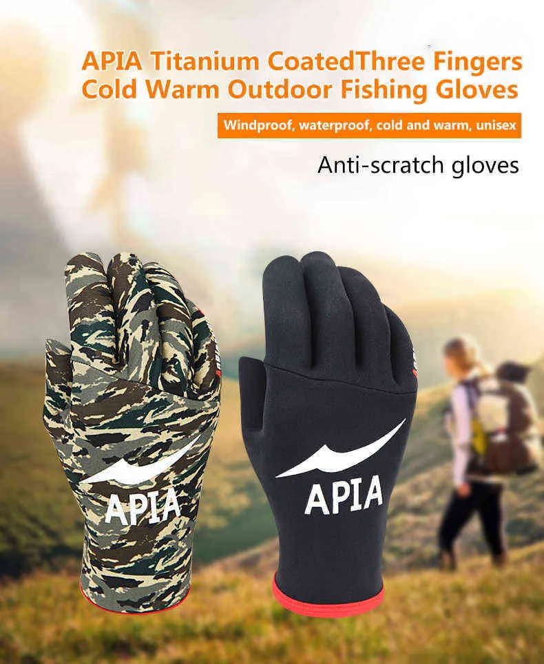 Japans APIA Winter Fishing Gloves Waterproof The Inner Coated Warm Three  Fingers Outdoor Sports Mens Gloves 211124 From 15,03 €