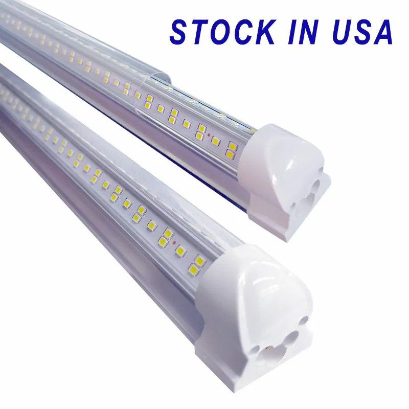 Nieuwe V-vormige 4ft 5ft 6ft 8ft Koeler Deur Led Buizen T8 Geïntegreerde Leds Buizen Dubbele Kanten SMD2835 Fluorescentielampen AC85-265V