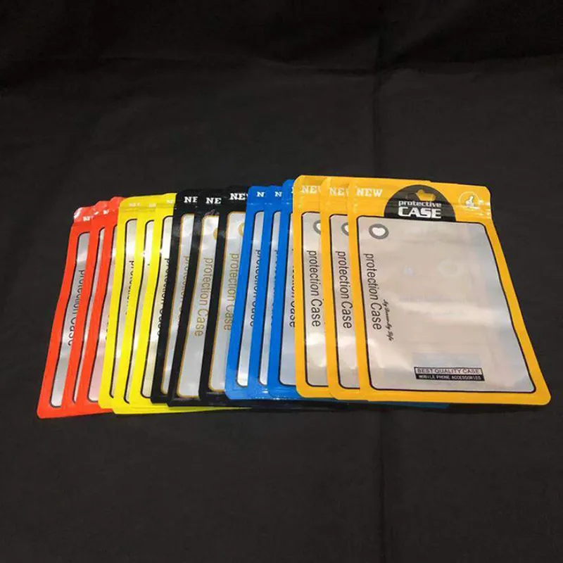 12x21cm Plastik Fermuar Kilitli Cep Telefonu Kılıf çantası Samsung Huawei için Hang Delikli Olay Çantası Kabuk Paketleme Perakende6911905