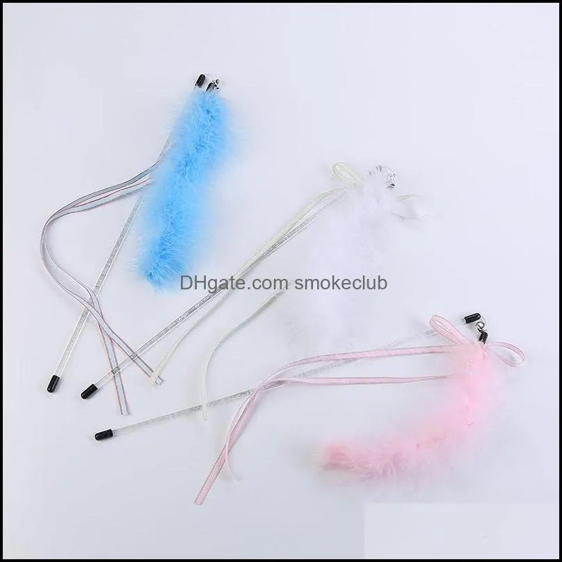Cat Toys Pet Teaser Toy Funny Feather Interactive Wand Kitten For Cats Supplies