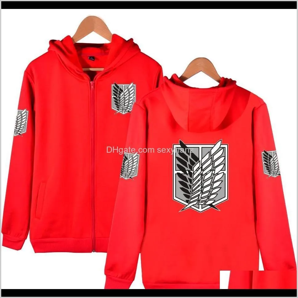 wholesale- new arrival 2017 attack on  zipper hoodies brand clothing hip hop hooded sweatshirt casual loose unisex hoodie 5