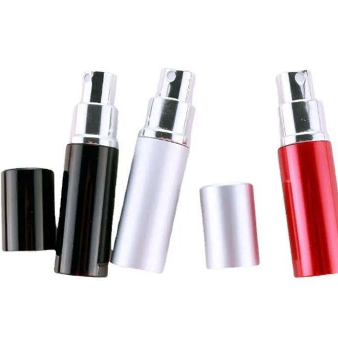 2022 novo frasco de perfume 5ml alumínio anodizado compacto perfume aftershave atomizador atomizador fragrância de vidro cheiro-garrafa de vidro misturado