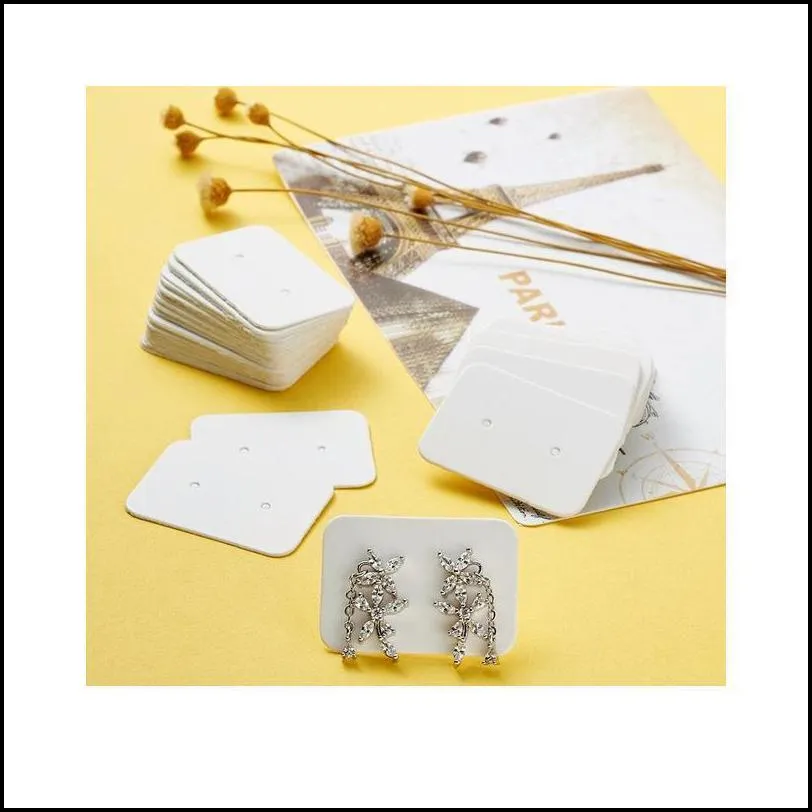 Earring Display Kraft Paper Price Tags Cardboard Display Cards White Black 400pcs/set Earring bbyWFT