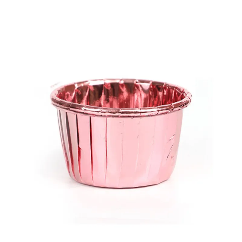 Aluminum Foil Cupcake Hemming Cup Baking Resistance Health Cupcakes Paper Cups Holder Safe 0 Bake Ware Pure Color 14tm C2