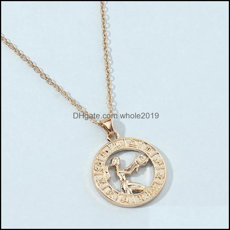 Pendant Necklaces Zodiac Letter Constellations Pendants Necklace For Women Men Virgo Libra Scorpio Sagittarius Capricorn Aquarius Birthday