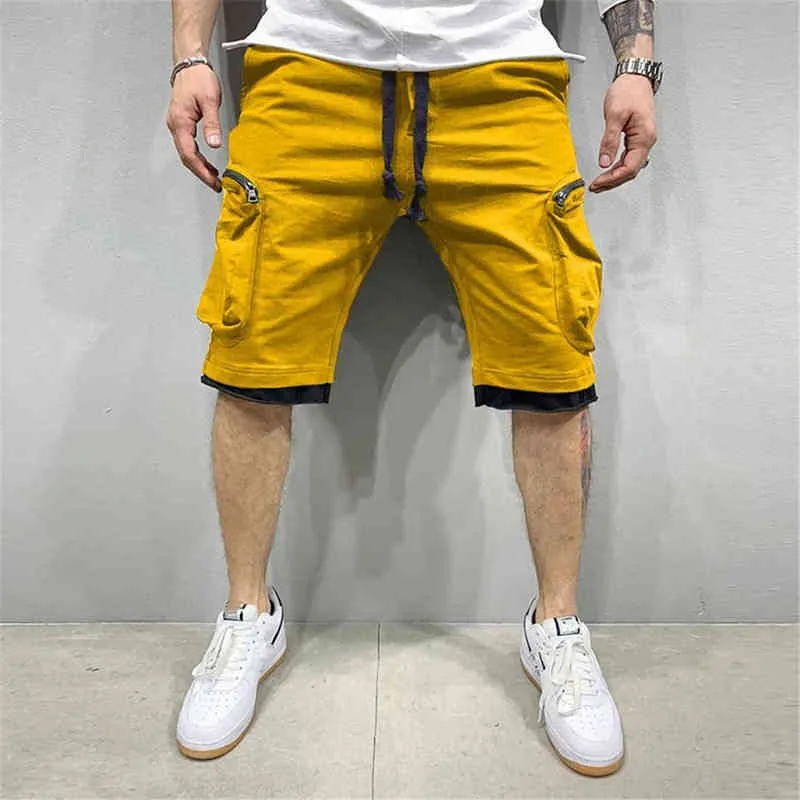 Summer Gym Shorts à séchage rapide Casual Fitness Streetwear Hommes Jogging Pantalons courts Hommes Multi-poches Sport Casual Hip Cargo Short G1209