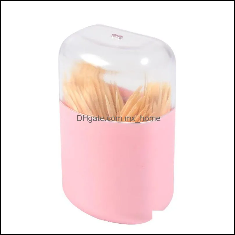 Wall Mount Toothpick Storage Box Case with Lid Magnetic Toothpick Holder Plastic Container Space Saving Toothpick Dispenser Organizer